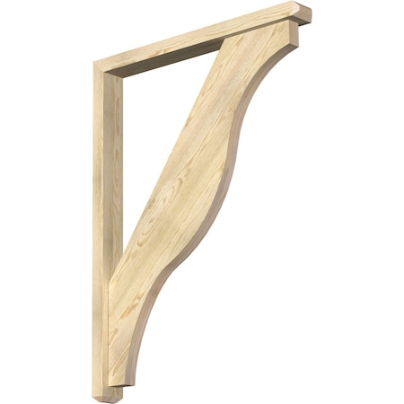 Ekena Millwork Funston Craftsman Rough Sawn Bracket w/ Offset Brace, Douglas Fir, 4"W x 36"D x 48"H BKT0402X36X48FST04RDF